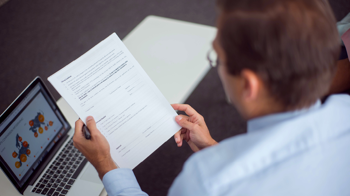 A man preparing an open peer review work.