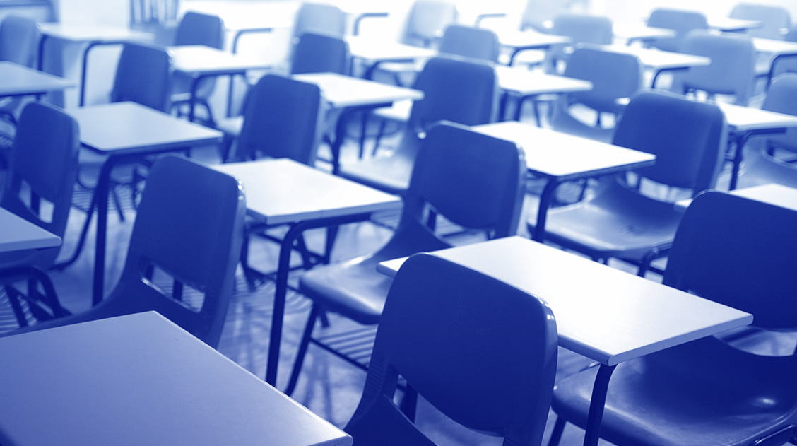 An empty classroom to represent the International Day of Education.