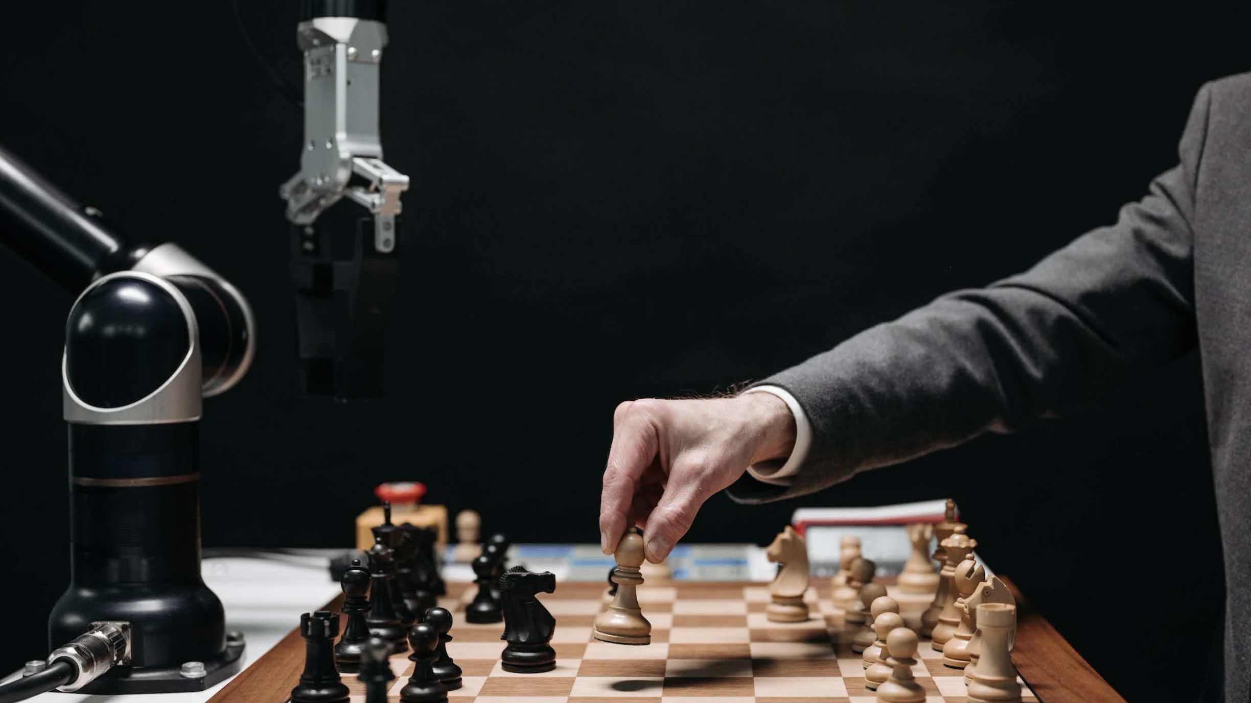 Artificial intelligence playing chess.