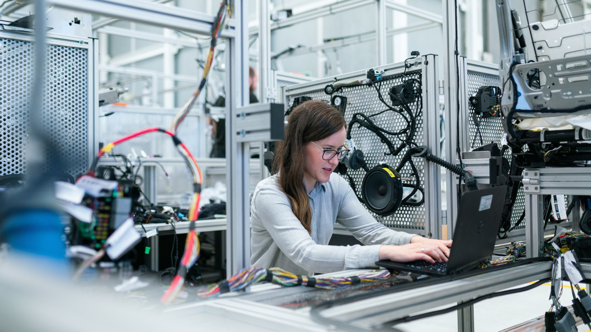 engineer working on computer