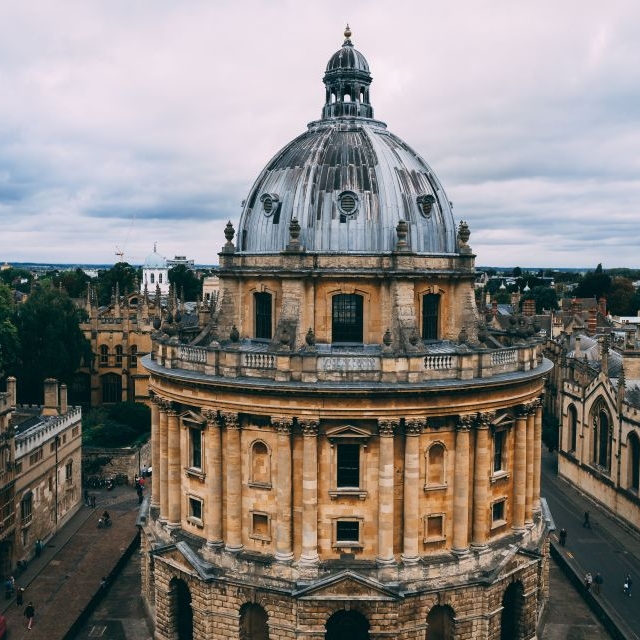 A panoramic shot of Oxford University.