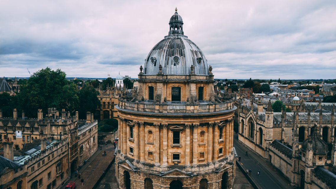 A panoramic shot of Oxford University.